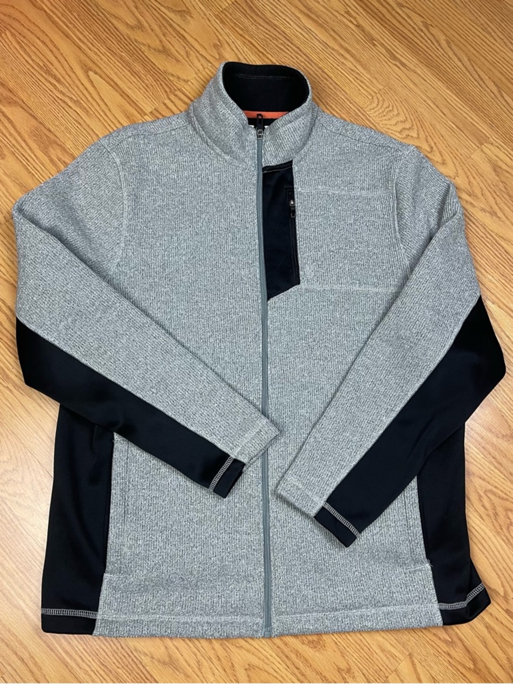 Izod Advantage Performance Full-Zip Black Fleece Jacket with Chest Pocket